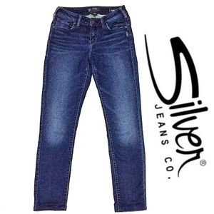 Silver Aiko High Skinny Cropped Jeans
